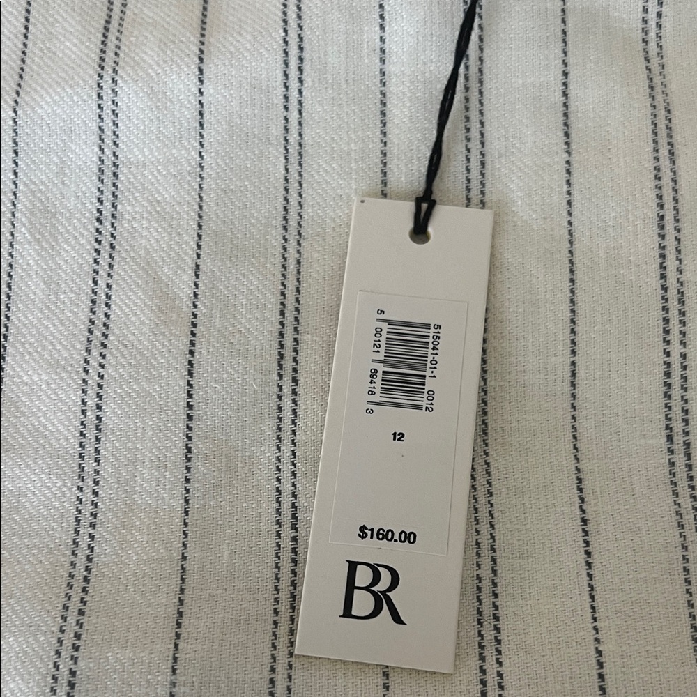 Banana Republic Ivory and Charcoal Striped Fabric